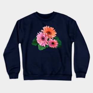 Pink and Orange Gerbera Daisies Crewneck Sweatshirt